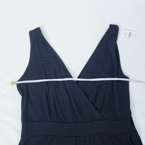 *Last Chance* NWT LOFT Beach V-neck Sleeveless Jumpsuit Black Jogger Jumper - Picture 7 of 14